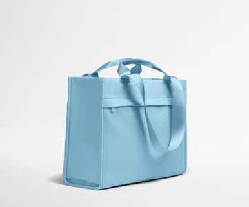 Sky Blue Soft Fabric Multi-pocket Commute & Travel Daily Handheld Accessory Bag