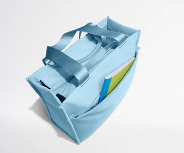 Sky Blue Soft Fabric Multi-pocket Commute & Travel Daily Handheld Accessory Bag