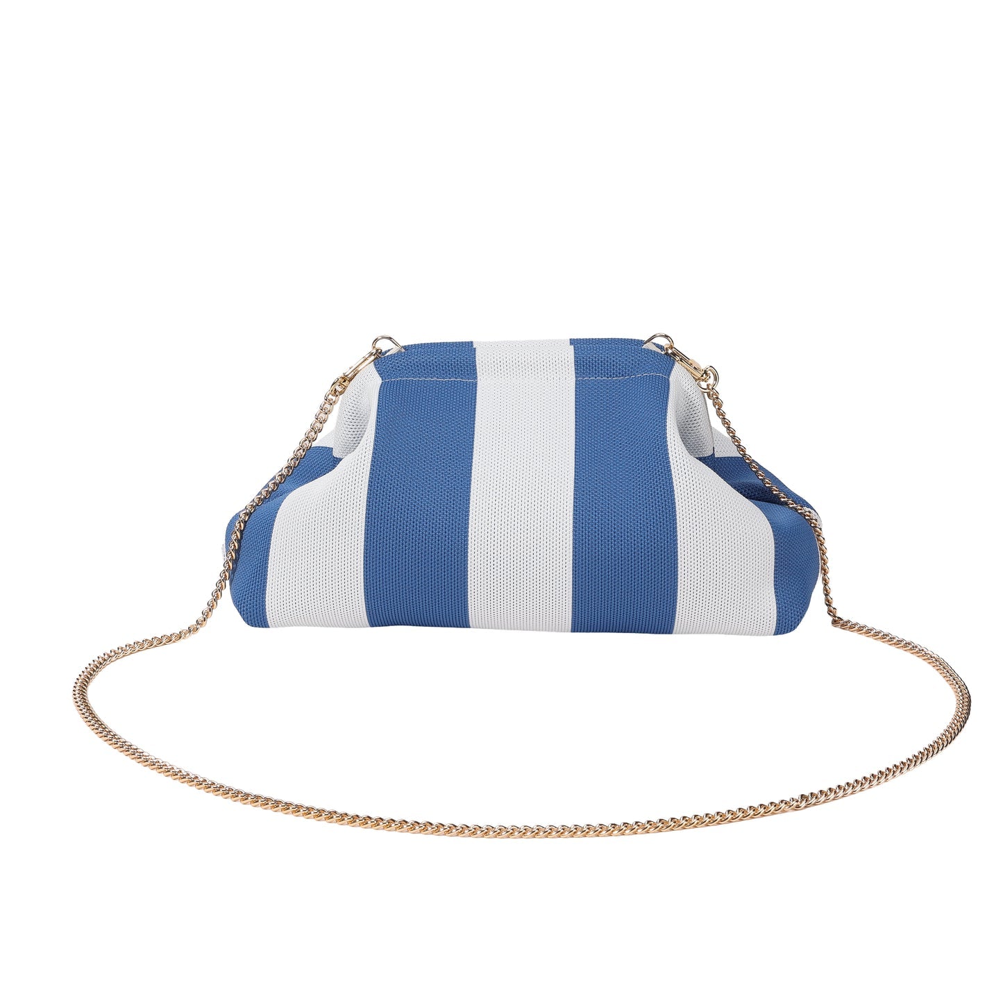 Color Block Stripe Clutch Bag with Gold Chain Strap Party Daily Matching Crossbody Bag