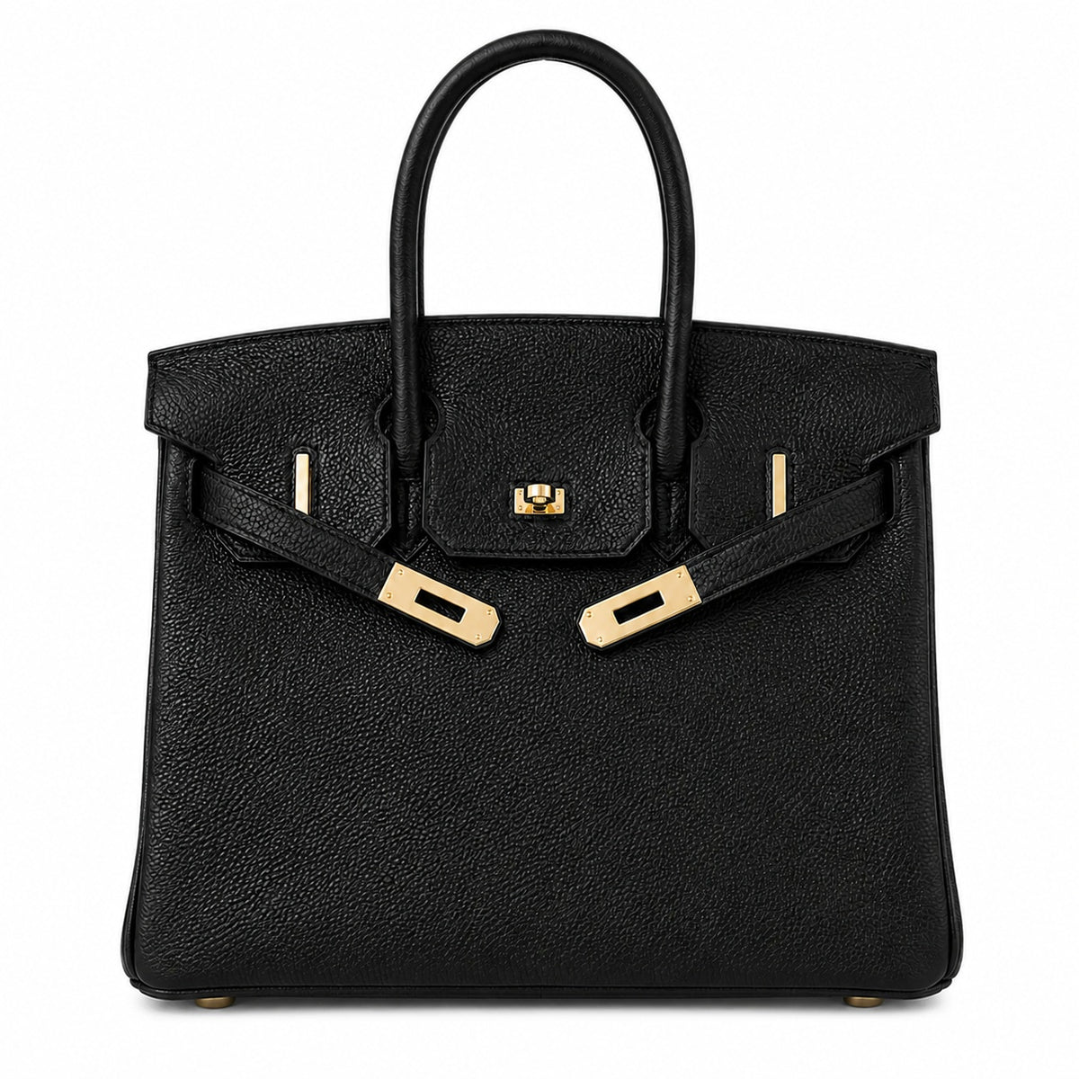 Birkin Retourne in Noir Togo Leather with Contrast Interior (Gold Hardware) — Timeless Structured Handbag
