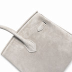 Birkin 35 Retourne in Etoupe Suede Grizzly (Gold Hardware) — Distinctive Carryall Silhouette