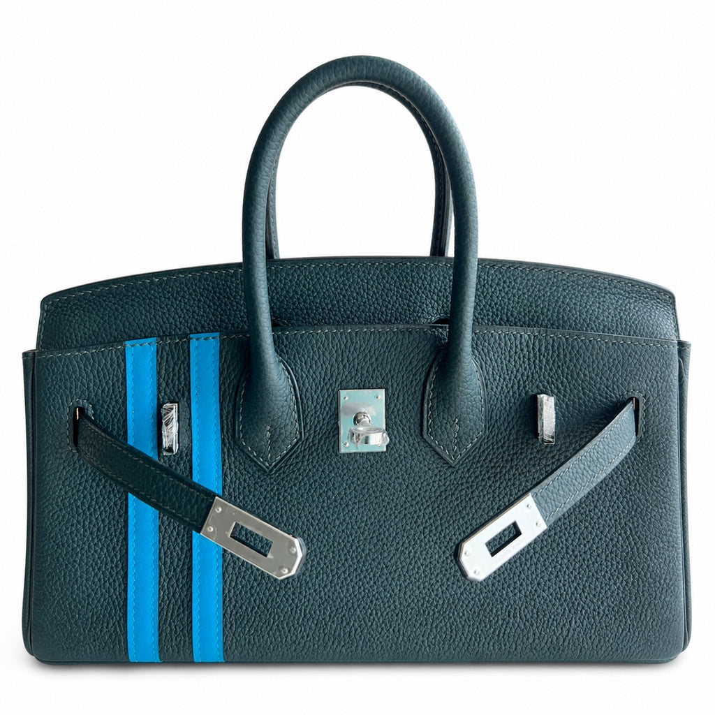 Mini Birkin 25cm Officier Edition in Cypress Green Togo & Swift Calfskin — Refined Structured Tote