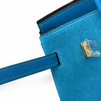 Rare Runaway Birkin 25cm Grizzly Tanzanite Blue Suede Luxury Tote — Timeless Structured Handbag