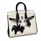 Birkin 25 Craie and Noir Togo Leather Bi-Color Bag — Versatile Top-Handle Handbag