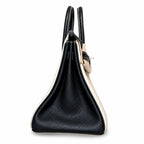 Birkin 25 Craie and Noir Togo Leather Bi-Color Bag — Versatile Top-Handle Handbag