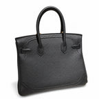 Birkin Ghillies 30 Total Black Leather Top-Handle Bag — Structured Top-Handle Tote