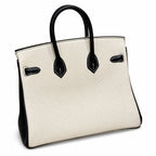 Birkin 25 Craie and Noir Togo Leather Bi-Color Bag — Versatile Top-Handle Handbag
