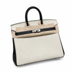 Birkin 25 Craie and Noir Togo Leather Bi-Color Bag — Versatile Top-Handle Handbag