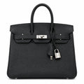 Birkin Retourne in Noir Togo Leather with Contrast Interior (Palladium Hardware) — Streamlined Structured Bag
