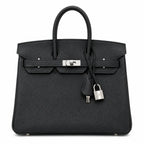 Birkin Retourne in Noir Togo Leather with Contrast Interior (Palladium Hardware) — Streamlined Structured Bag