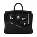 Birkin 25 Rock Sellier in Noir Swift Leather (Palladium Hardware) — Refined Structured Tote