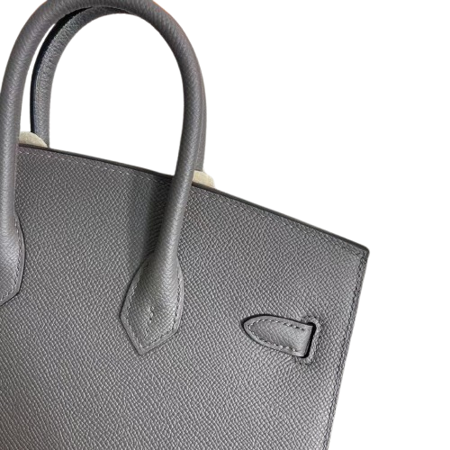 Birkin 25 Sellier 8F Etain Epsom Silver Hardware — Streamlined Structured Bag