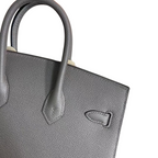 Birkin 25 Sellier 8F Etain Epsom Silver Hardware — Streamlined Structured Bag