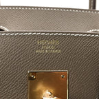 Birkin Sellier 30 Etoupe Epsom Quilted Epsom Leather — Elegant Hand-Carry Design