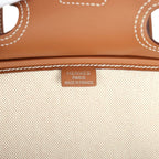 Birkin Cargo 35 Gold Swift and Gold-Ecru Toile H Canvas Palladium Hardware — Timeless Structured Handbag