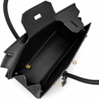 Birkin Style 25/30 Sellier in Noir Epsom Leather (Gold Hardware) — Polished Top-Handle Bag