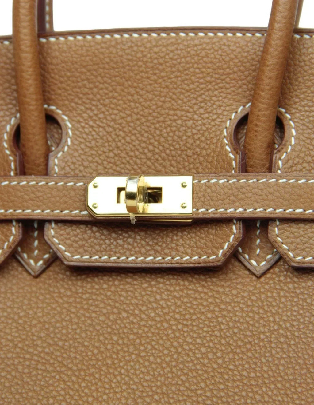 Birkin Gold Tan Togo Leather 25cm Togo calfskin leather Gold accessories — Distinctive Carryall Silhouette