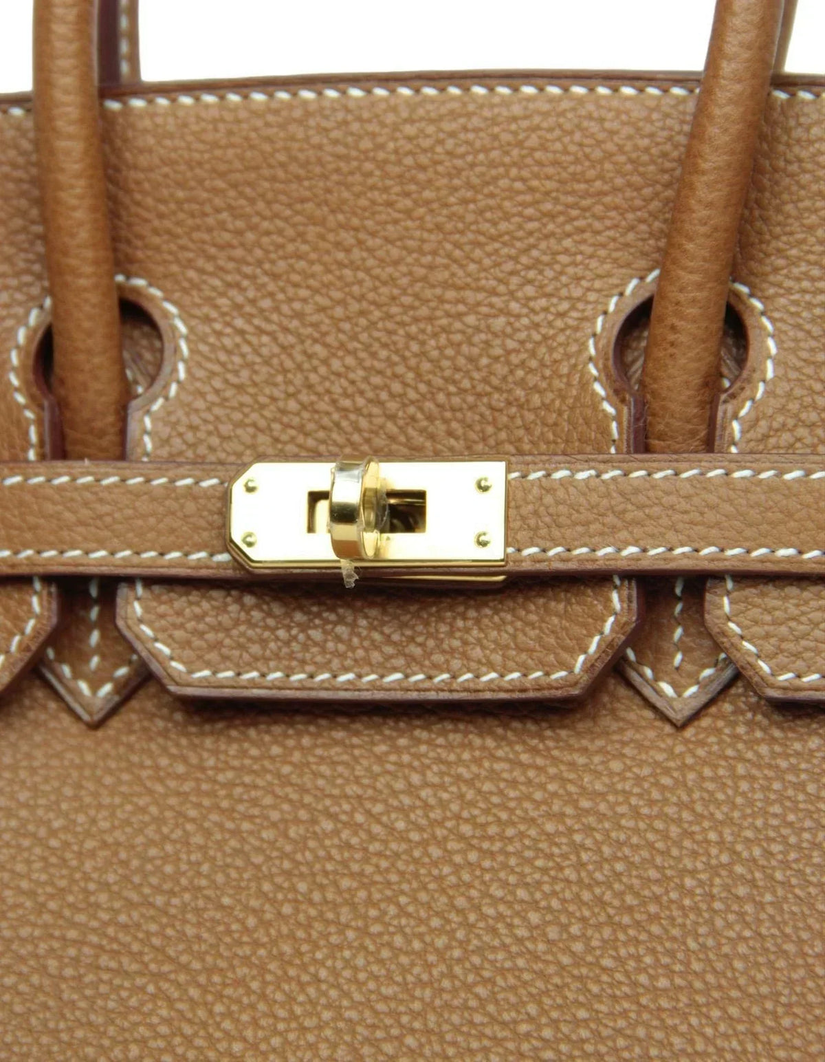 Birkin Gold Tan Togo Leather 25cm Togo calfskin leather Gold accessories — Distinctive Carryall Silhouette