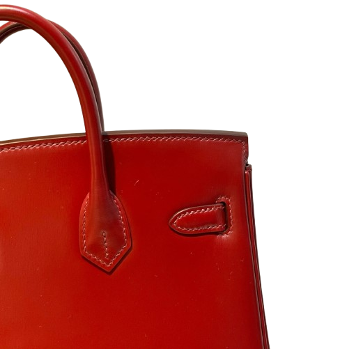 Birkin 25 Sellier in Rouge H Boxcalf Leather (Gold Hardware) — Refined Structured Tote