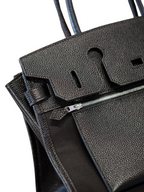 Birkin à l'envers, Black canvas & all Black colorway — Versatile Top-Handle Handbag