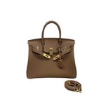 Etoupe Epsom Birkin 25 Sellier Palladium Hardware — Timeless Structured Handbag