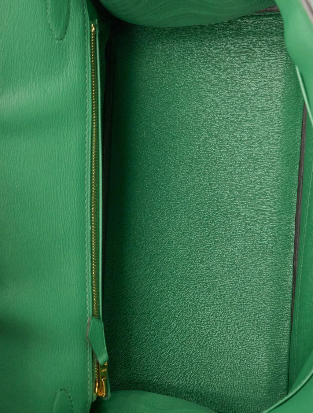 Birkin Emerald Shiny Niloticus Crocodile Gold Hardware — Streamlined Structured Bag