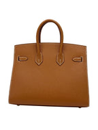 Birkin Gold Tan Togo Leather 25cm Togo calfskin leather Gold accessories — Distinctive Carryall Silhouette