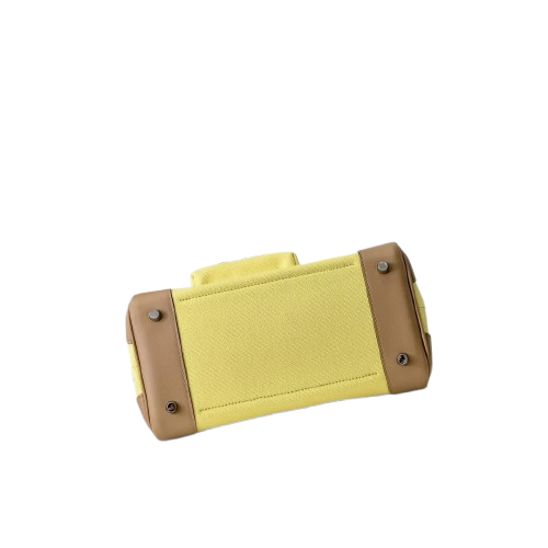 Birkin Cargo 25 Sesame and Lime Yellow Swift Leather Splicing Canvas Bag — Timeless Structured Handbag