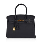Birkin 30 Bag Black Togo Leather with Gold Hardware — Structured Top-Handle Tote