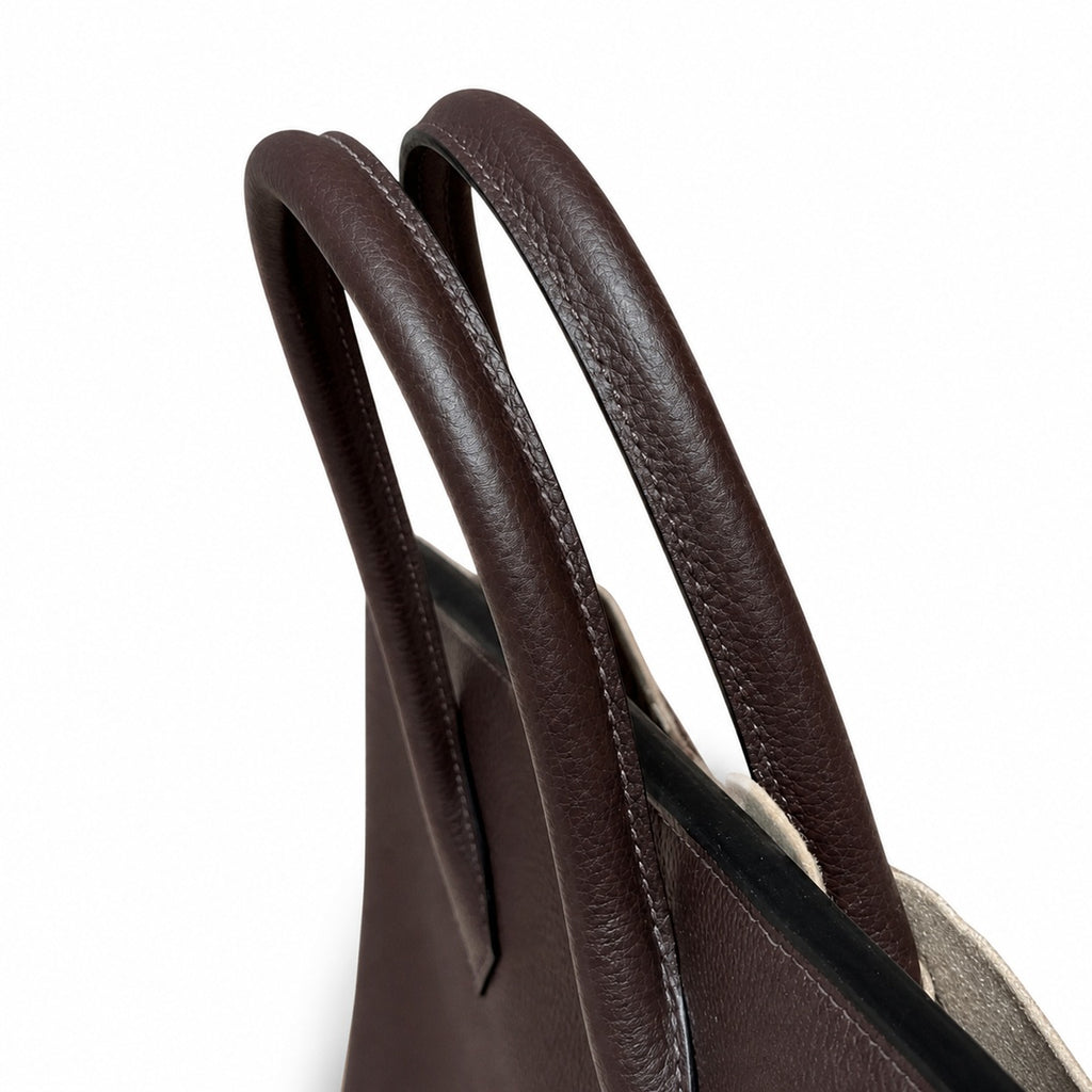 Large Birkin HAC 40cm Men's Tote in Premium Chocolate Brown Togo Cowhide — Streamlined Structured Bag