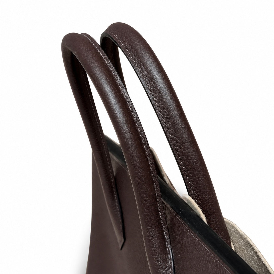 Large Birkin HAC 40cm Men's Tote in Premium Chocolate Brown Togo Cowhide — Streamlined Structured Bag