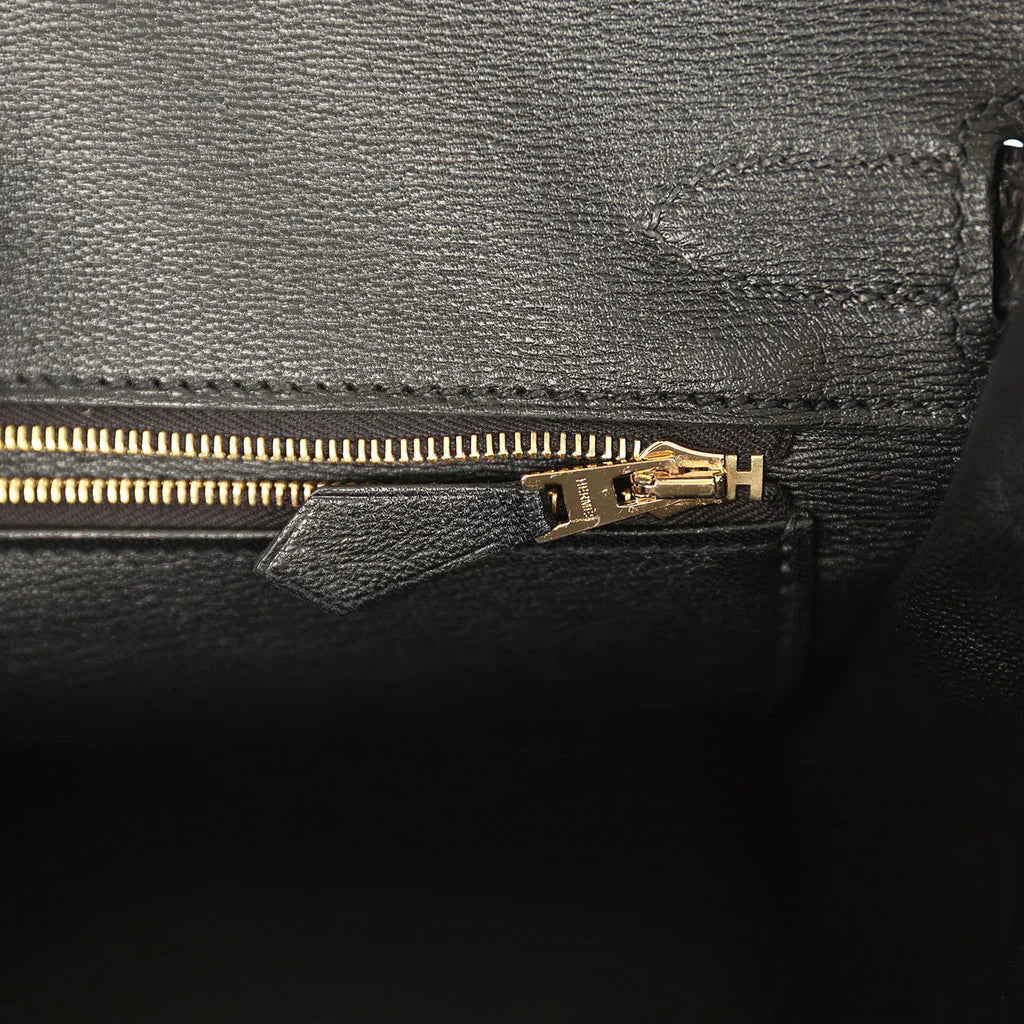 Birkin Black Matte Niloticus Crocodile Gold Hardware — Sophisticated Tote Style