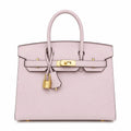 Birkin Style 25/30 Sellier in Rose Sakura Epsom Leather (Gold Hardware) — Refined Structured Tote