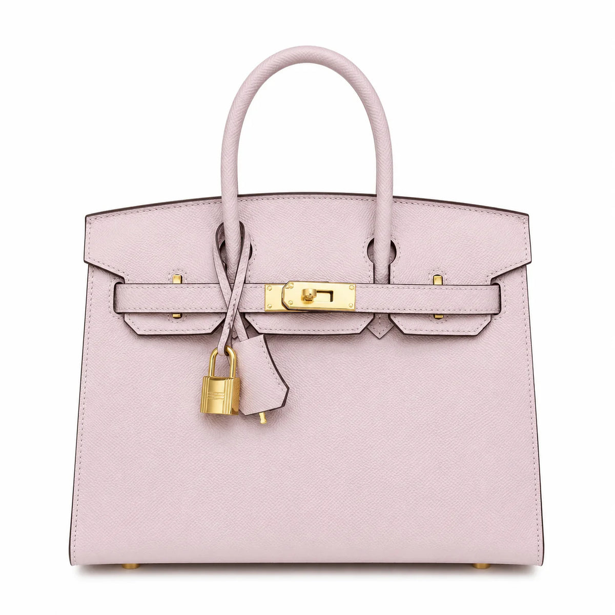Birkin Style 25/30 Sellier in Rose Sakura Epsom Leather (Gold Hardware) — Refined Structured Tote