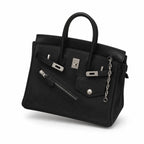 Birkin 25 Rock Sellier in Noir Swift Leather (Palladium Hardware) — Refined Structured Tote