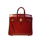 Birkin 25 Sellier in Rouge H Boxcalf Leather (Gold Hardware) — Refined Structured Tote
