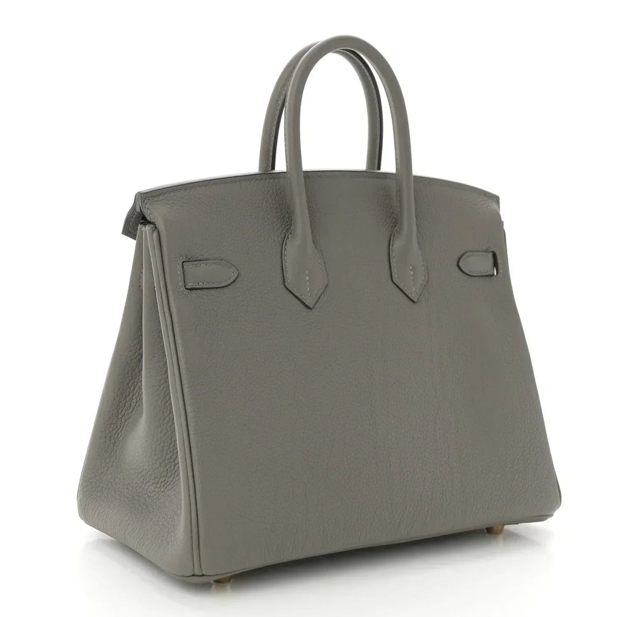Birkin 25 Gris Meyer crafted from incredibly soft Togo calfskin leather — Polished Top-Handle Bag