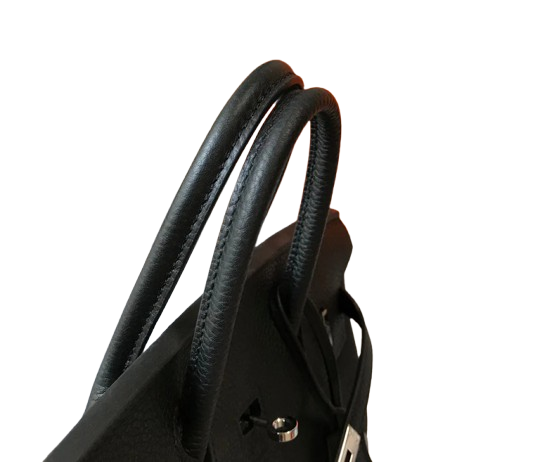 Birkin Retourne in Noir Togo Leather with Contrast Interior (Palladium Hardware) — Streamlined Structured Bag