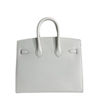 Birkin 25 Sellier 10 Craie Epsom Silver Hardware — Polished Top-Handle Bag