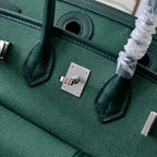 Birkin Cargo 25 Green Swift Leather and Canvas Splicing Bag — Sophisticated Tote Style