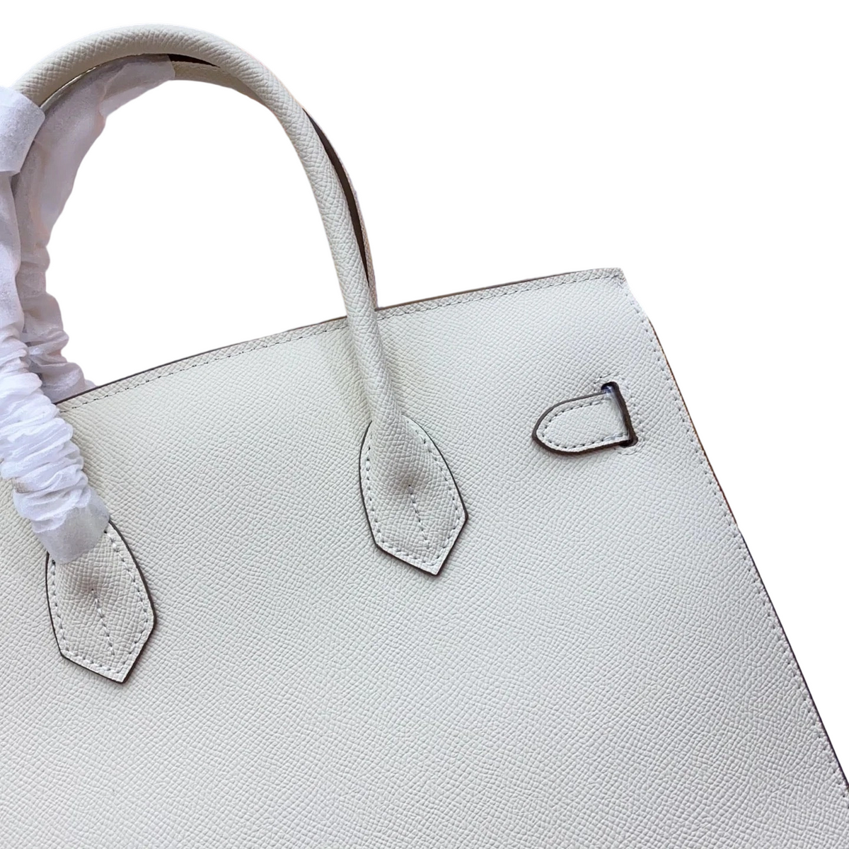 Birkin Style 25/30 Sellier in Craie Epsom Leather (Gold Hardware) — Streamlined Structured Bag