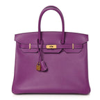 Birkin bag made of extremely Epsom Birkin 35 Anemone — Distinctive Carryall Silhouette