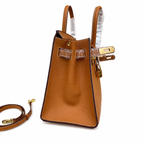 Birkin Style 25/30 Sellier in Gold Epsom Leather with White Stitching (Gold Hardware) — Distinctive Carryall Silhouette