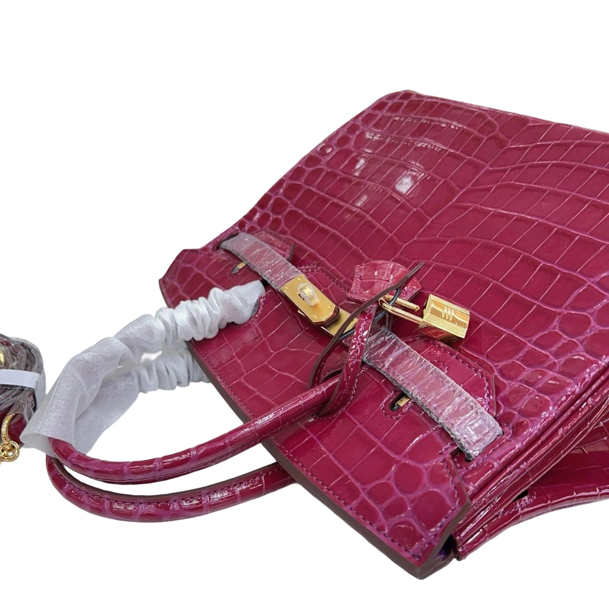 Birkin Style 25/30/35 Retourne in Rubis Crocodile-Embossed Leather (Gold Hardware) — Elegant Hand-Carry Design