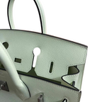 Birkin 25 Sellier Vert Fizz Epsom Silver Hardware — Structured Top-Handle Tote
