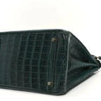 Birkin Vert Titien Matte Alligator Gold Hardware — Structured Top-Handle Tote