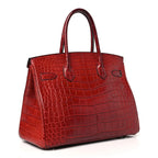 Birkin 30 Rouge Matte Alligator Gold Hardware — Versatile Top-Handle Handbag