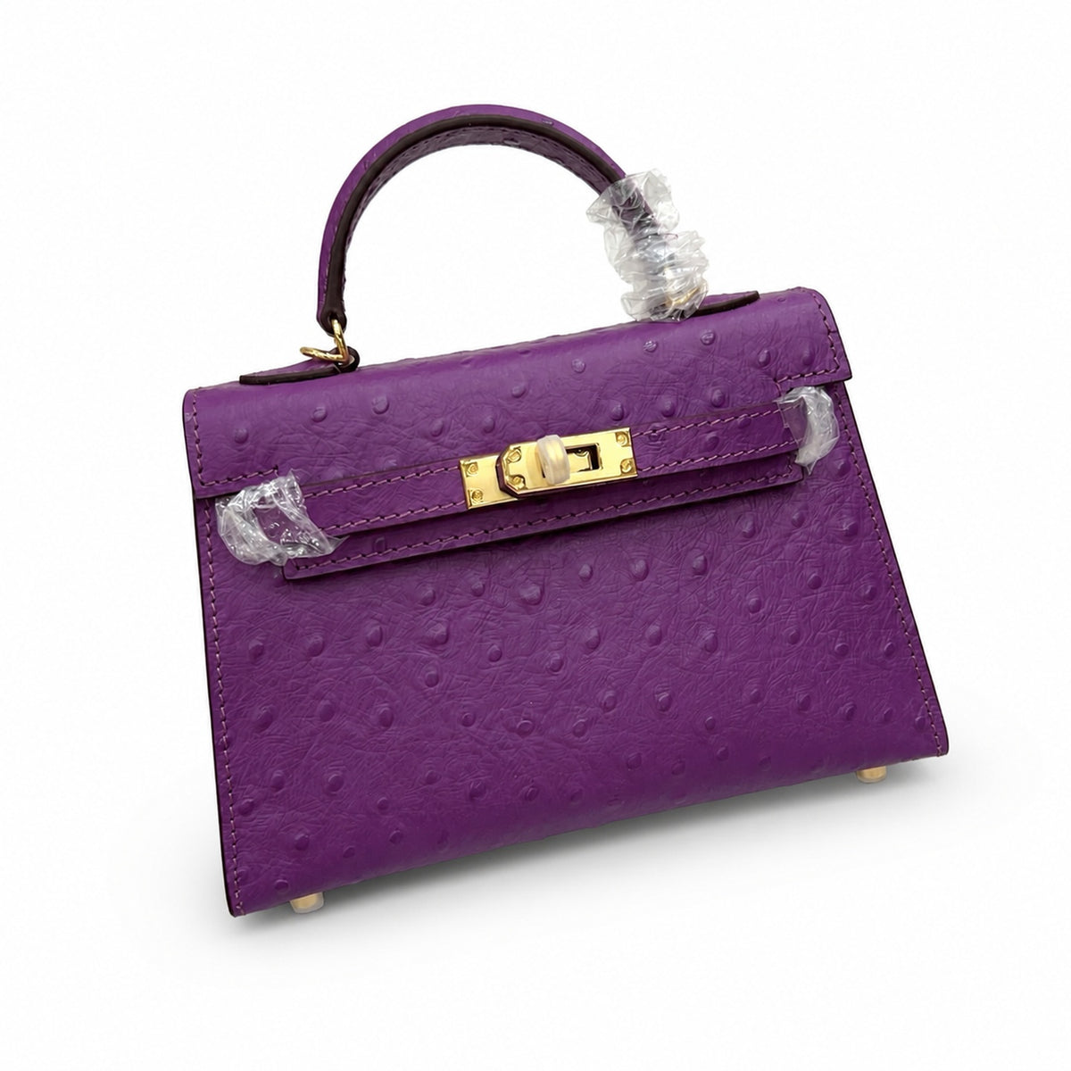 Mini Kelly II 19cm Sellier Noir Black Ostrich Gold Hardware Classic Daily — Timeless Mini Top-Handle Design