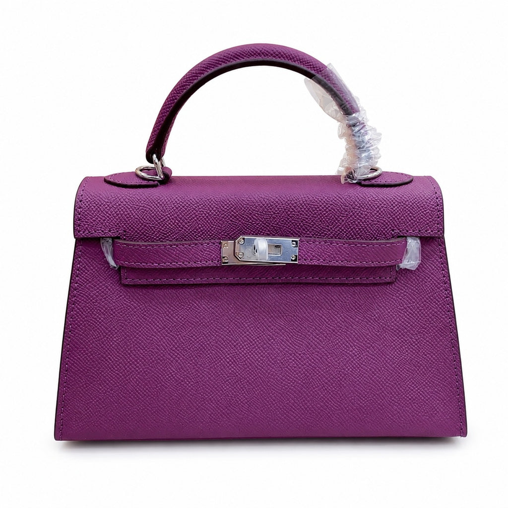 Mini Kelly II Sellier 19cm & 22cm Violet Epsom Leather Palladium Hardware — Compact Top-Handle Bag