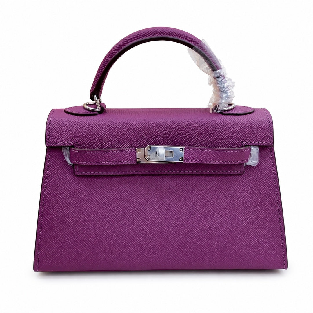 Mini Kelly II Sellier 19cm & 22cm Violet Epsom Leather Palladium Hardware — Compact Top-Handle Bag